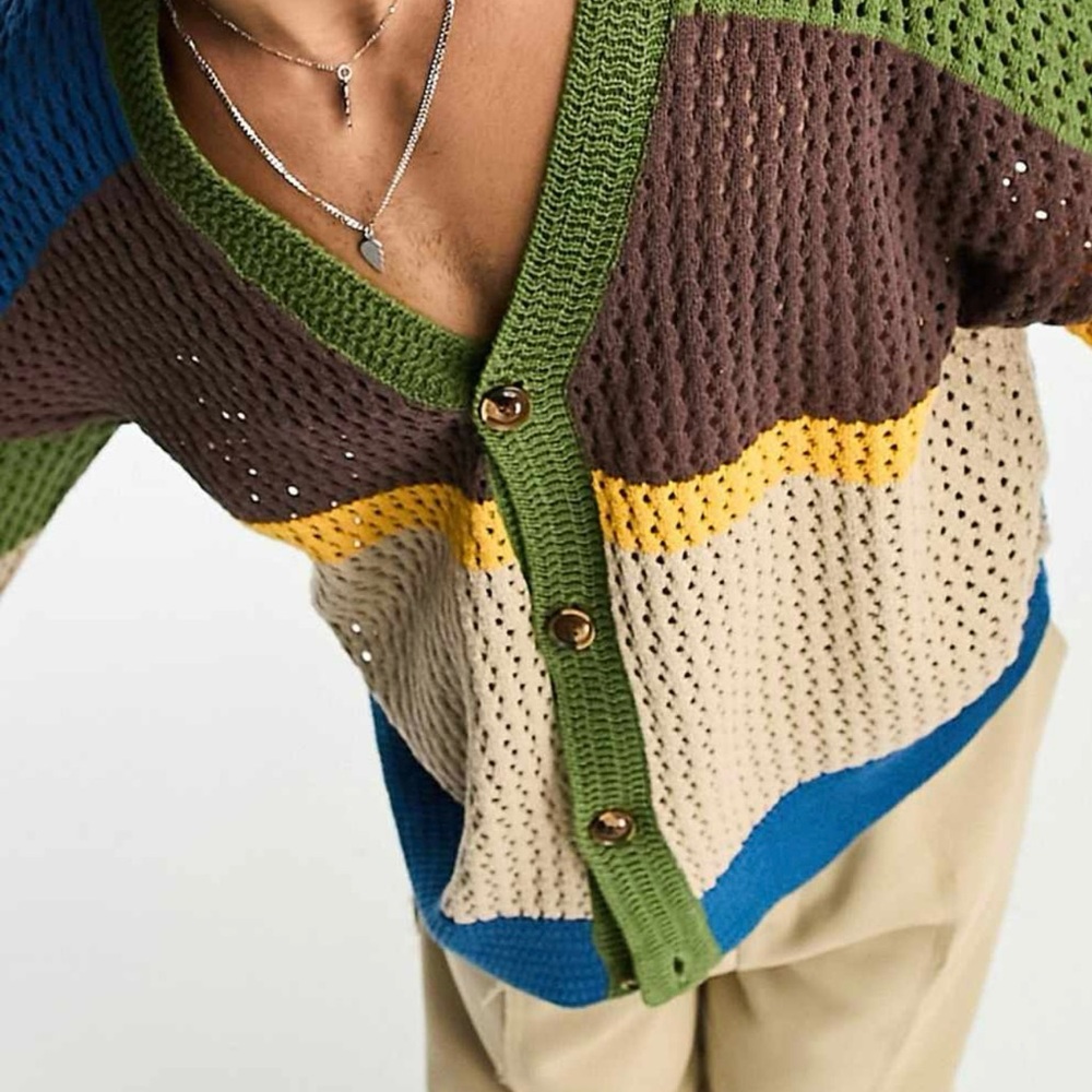 Colorblock Knit Cardigan - Picture 3 of 7
